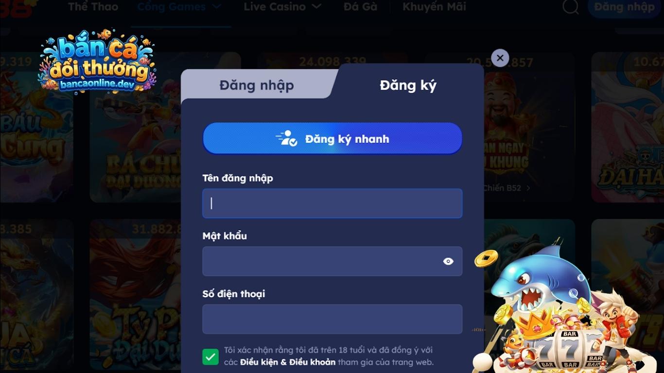 Quy trình đăng ký cổng game bắn cá đổi thưởng Quy trình đăng ký cổng game bắn cá đổi thưởng